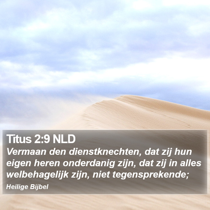 Titus 2:9 NLD Bible Study