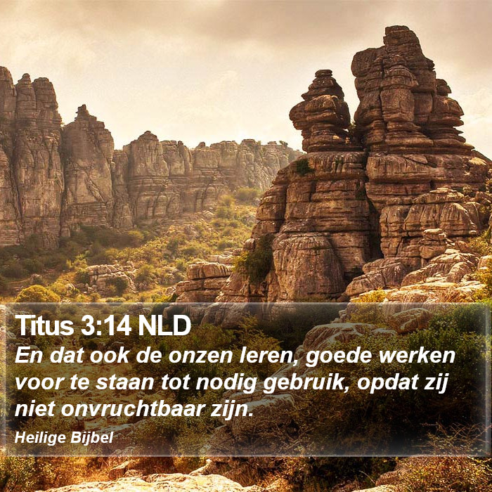 Titus 3:14 NLD Bible Study