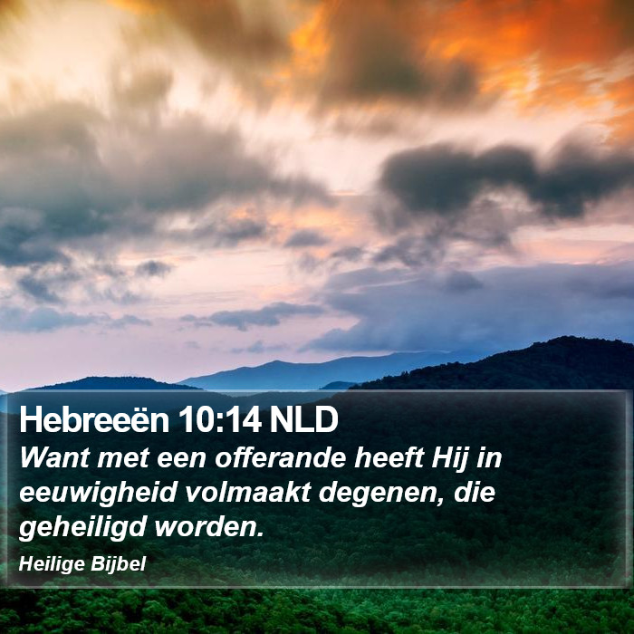 Hebreeën 10:14 NLD Bible Study