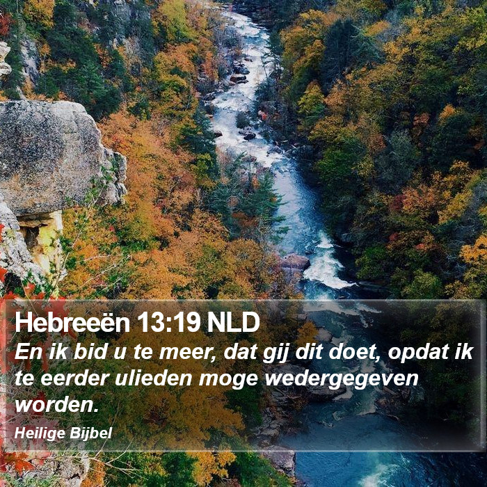 Hebreeën 13:19 NLD Bible Study